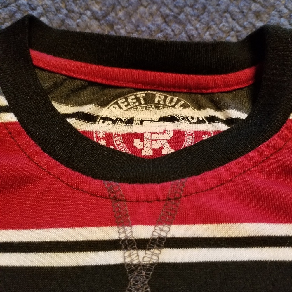 Red and black long sleeve shirt